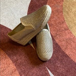 Gold Glitter wedge shoes Size 8.5